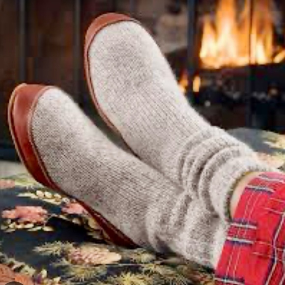Acorn Original Slipper Sock•NWT•Size M (W 10.5-11.5)•Lt. Grey Wool~Cotton Twist - Picture 1 of 16